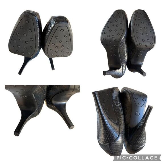 Mossimo Black Faux Animal Skin Stiletto Heels Square Toes Women’s Shoes Size 8 - Picture 8 of 8
